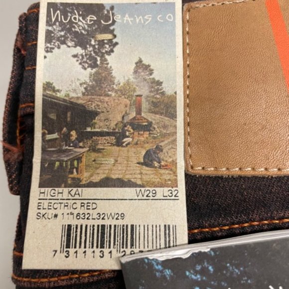 NUDIE JEANS  W29 X L32  HIGH KAI ELECTRIC RED - Picture 2 of 10
